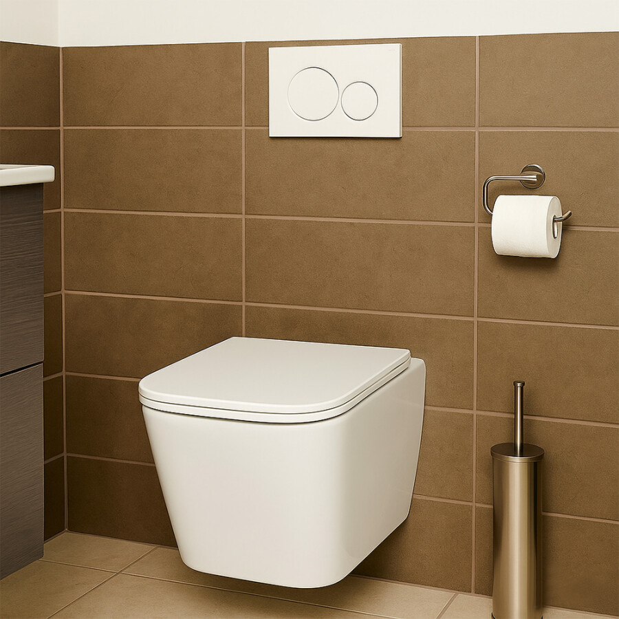 Унитаз подвесной Azario Cascad M 490x345x325 безободковый, система смыва "Скрытое Торнадо", с быстросъемным сиденьем микролифт AZ-10002