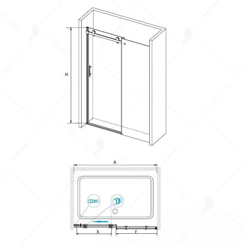 RGW TO-10 душевая дверь 150 см 01071015-11
