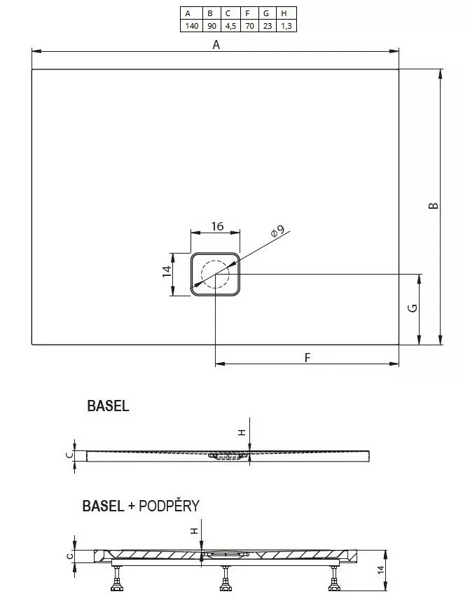 Riho Basel 418 душевой поддон акриловый 140х90 DC280050000000S