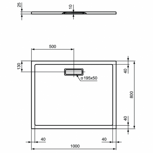 Ideal Standard Ultraflat New душевой поддон 100х80 T4468V1