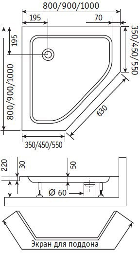 RGW Viscount VI-81 душевое ограждение 100*100*195