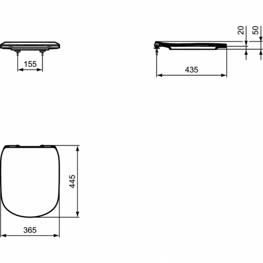 Ideal Standard Tesi сиденье для унитаза черное матовое T3527V3