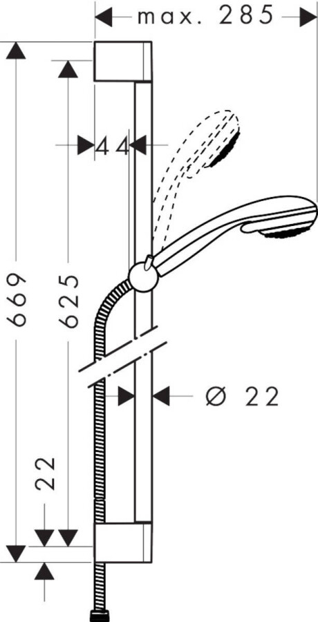 Hansgrohe Crometta 85 Душевой набор Vario со штангой 65 см хром 27763000