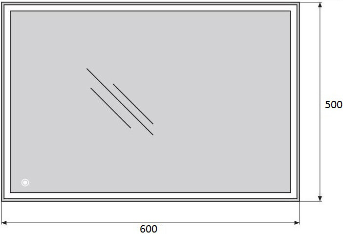 Зеркальное полотно BelBagno 50*60 SPC-GRT-500-600-LED-TCH