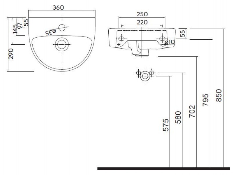 Ifo Nova pro M32145000 раковина подвесная 45x37 см