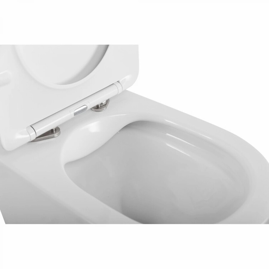 Унитаз безободковый подвесной с крышкой BelBagno FLAY-R BB053CHR/SC