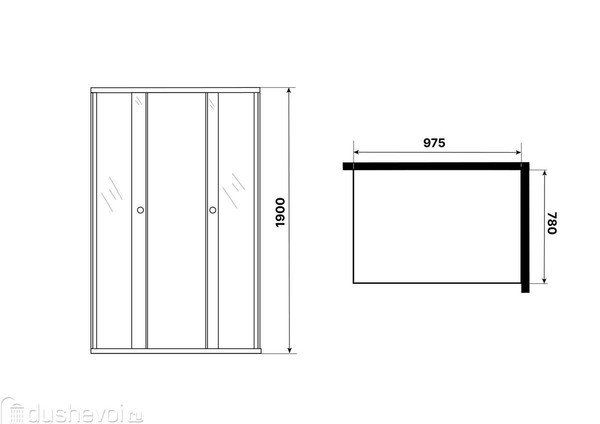 Душевой уголок 100x80 Niagara Eco NG-1018-14QMT