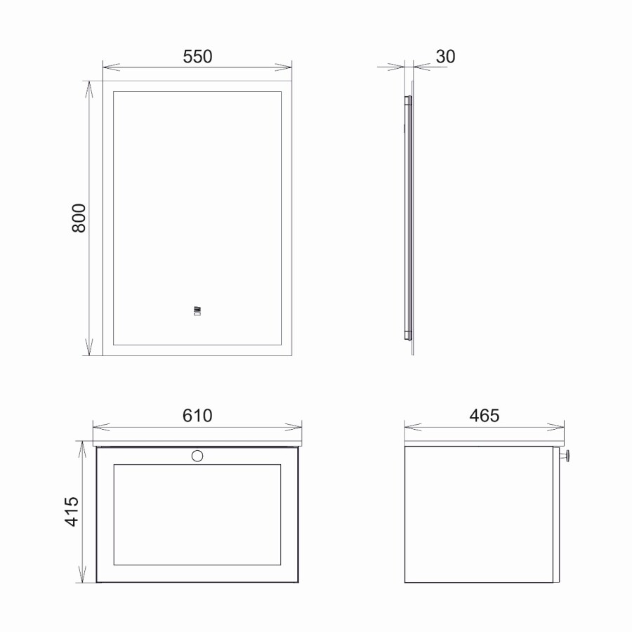 Зеркало Comforty Эдельвейс 55Э LED-подсветка, бесконтактный сенсор 00-00014149CF