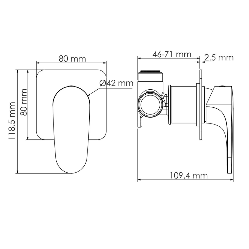 WasserKraft Asphe 7700 смеситель для душа 7751