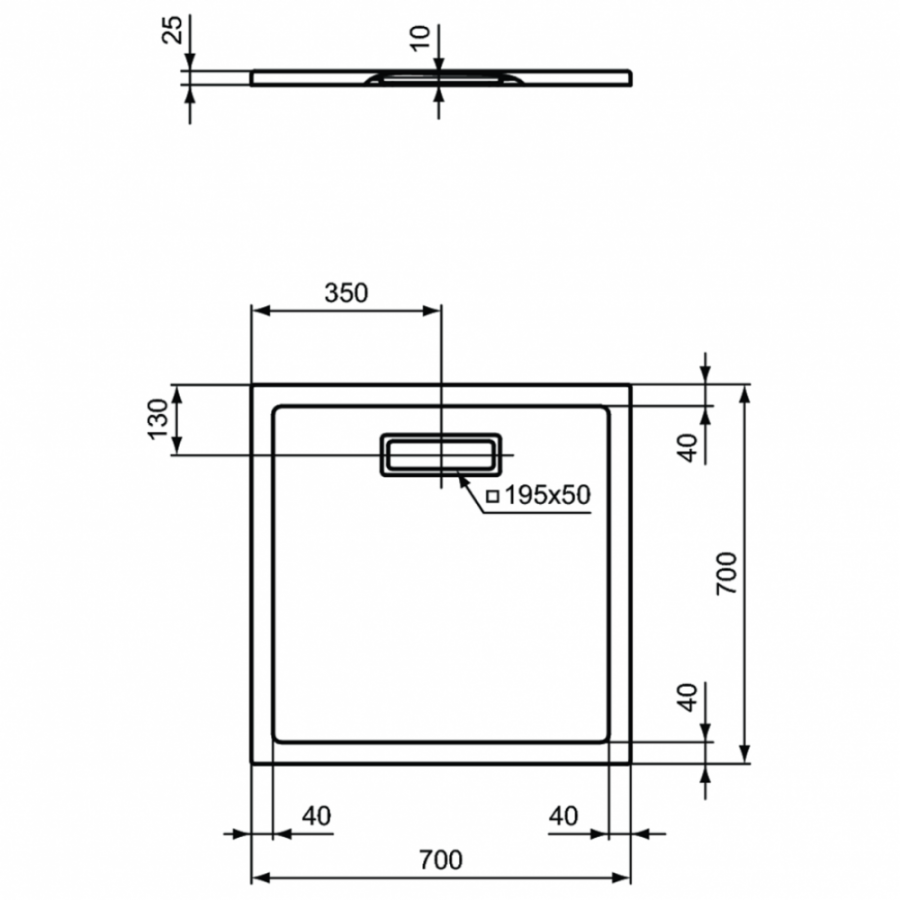 Ideal Standard Ultraflat New душевой поддон 70х70 T4465V1