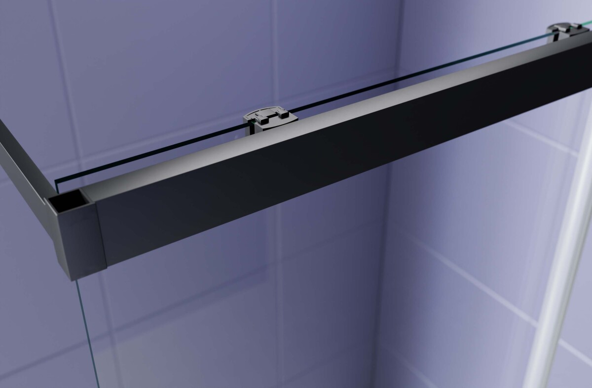 Aquatek AQ.WISL.120.1BL Душевая перегородка Walk In 120см, раздвижная с держателем 1200мм черный матовый прозрачное