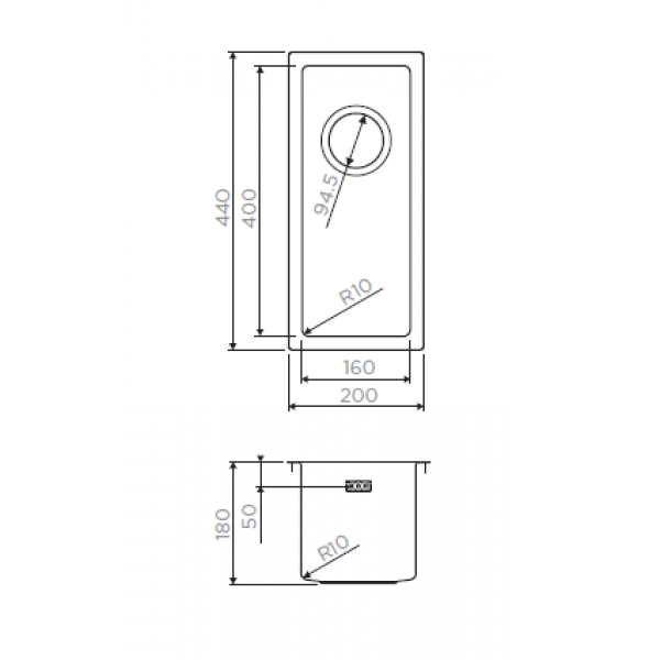 Omoikiri Taki 20-U/IF-IN 4973042 кухонная мойка нержавеющая сталь 20x43.9 см