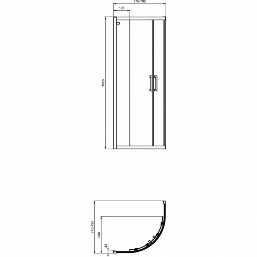 Ideal Standard I.Life душевое ограждение 80х80 K9250V3