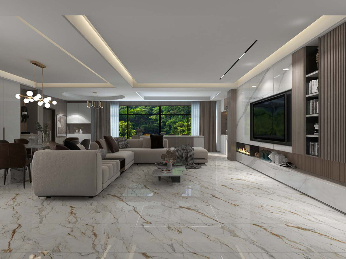 Керамогранит Azario Calacatta Royal Gold 60x120 Carving H18004004G