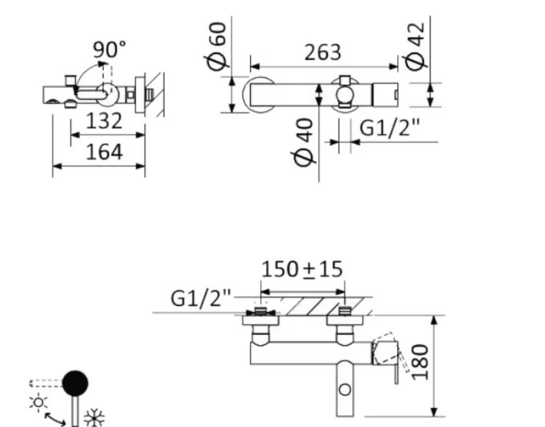 Смеситель для ванны без аксессуаров Comforty FE018K-CMT Черный матовый