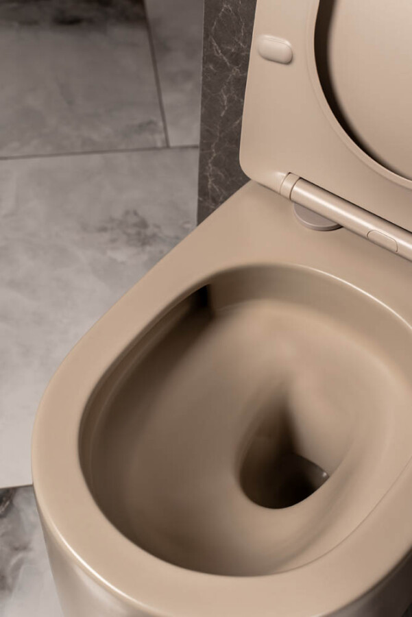 Унитаз подвесной Boheme Flow Latte Soft c крышкой, Торнадо 969-SET-D