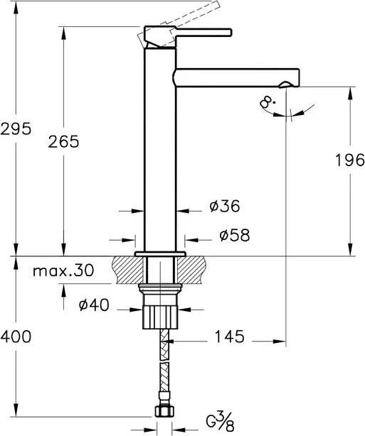 Vitra Origin A42557 смеситель для раковины 25 мм