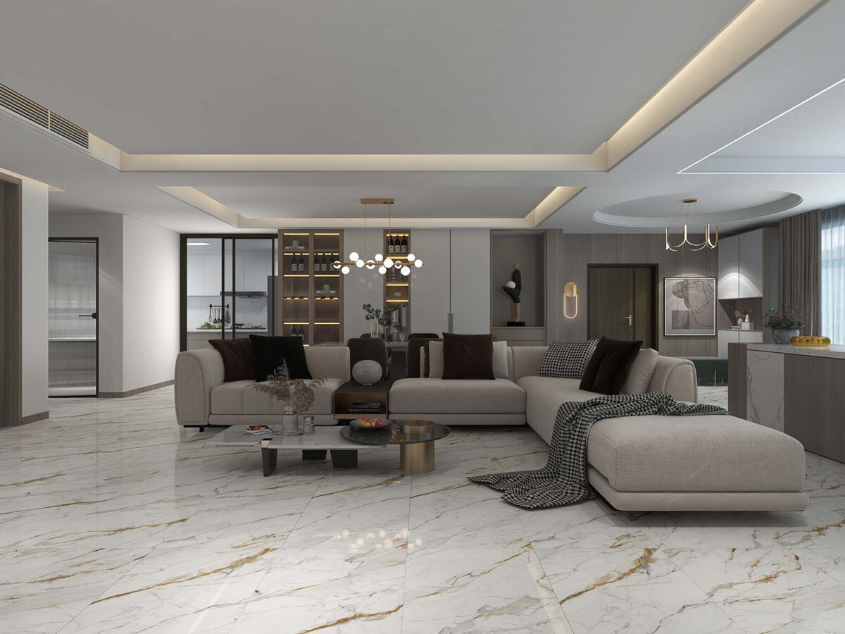 Керамогранит Azario Calacatta Royal Gold 60x120 Carving H18004004G