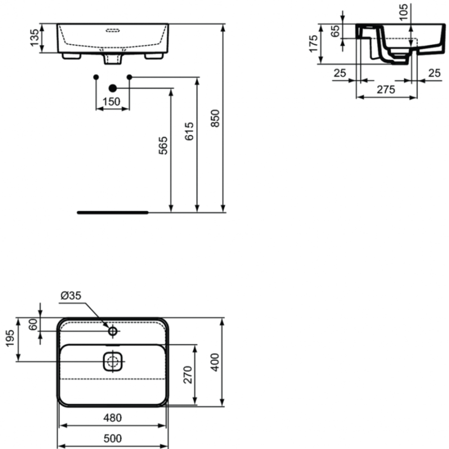 Ideal Standard Strada раковина 50х40 см T299301