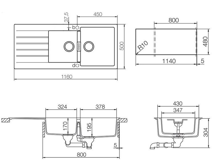 Schock Signus 80D 700066 кухонная мойка магма 116 x 50 см