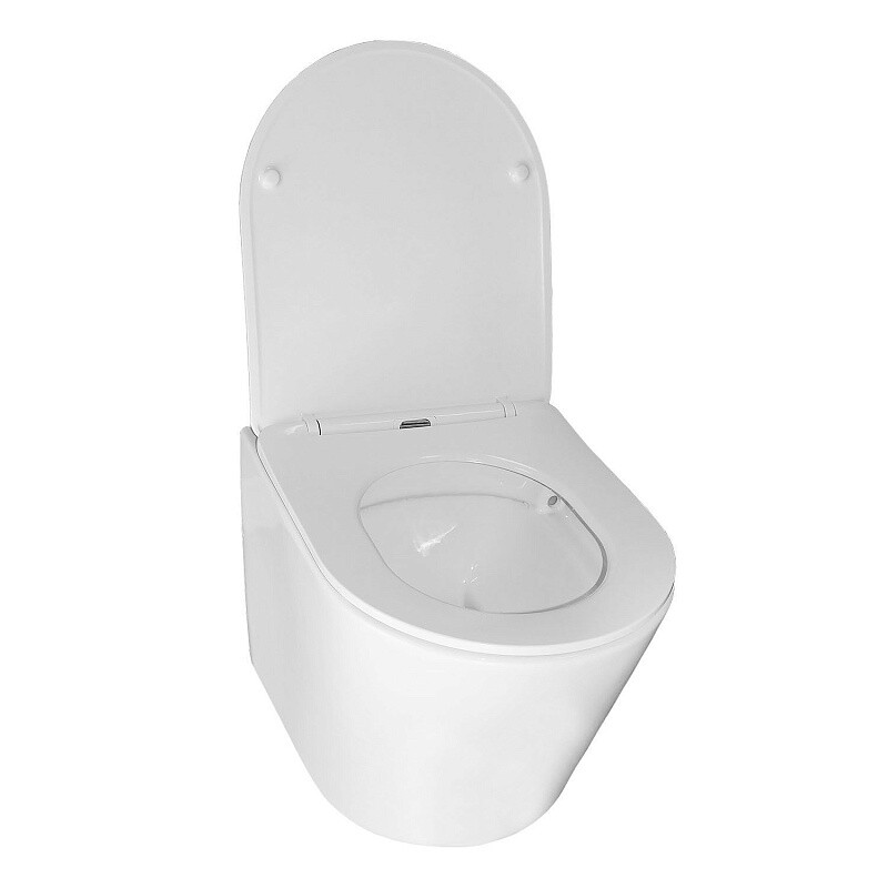 Унитаз подвесной Azario Teramo 480х365х360 безободковый, в комплекте с сидением микролифт, белый AZ-0053 SP