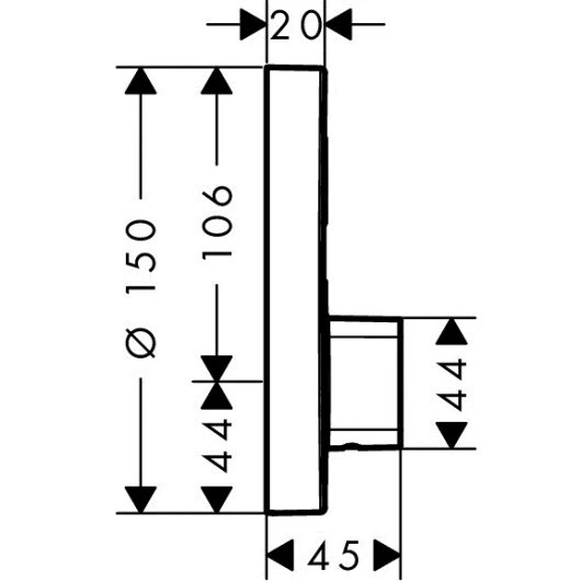 Hansgrohe 15747000S Set HG ShowerSelect S смеситель для душа (15747000+01800180)