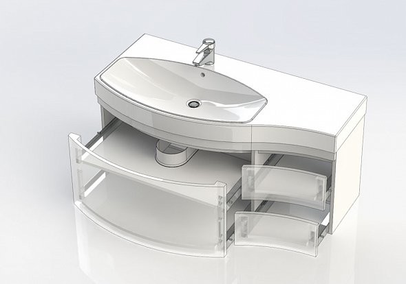 Aquanet Опера 115 тумба с раковиной 00212995 подвесная, левая