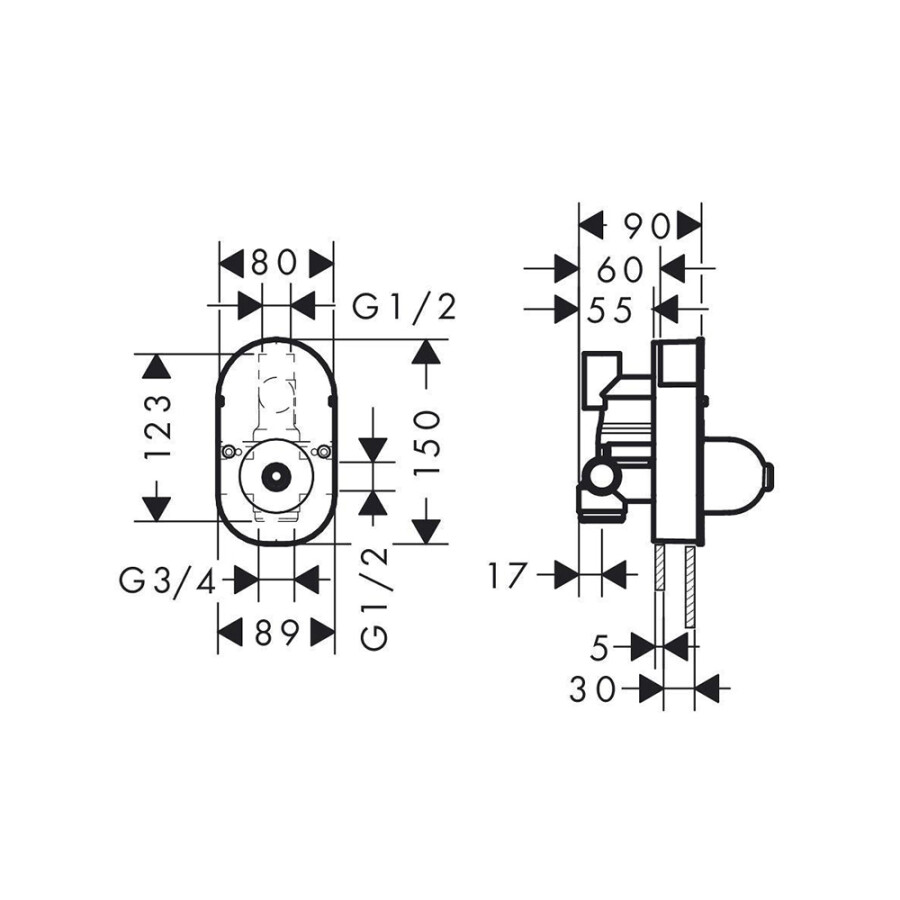Hansgrohe 72459670S Set HG Rebris E смеситель для ванны скрытого монтажа (72459670+31741180), матовый черный