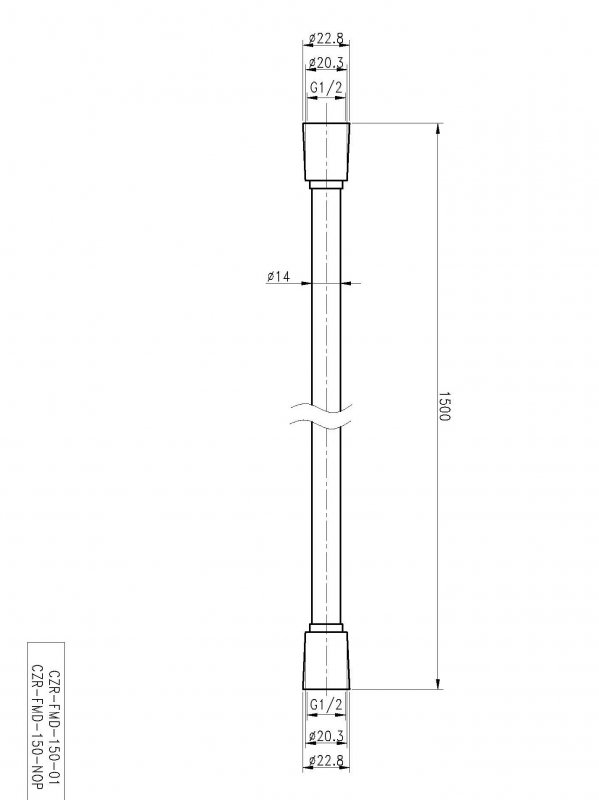 Cezares душевой шланг 150 см черный CZR-FMD-150-NOP