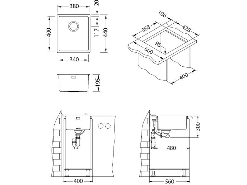 Alveus Kombino 20 F/S мойка кухонная 1118878