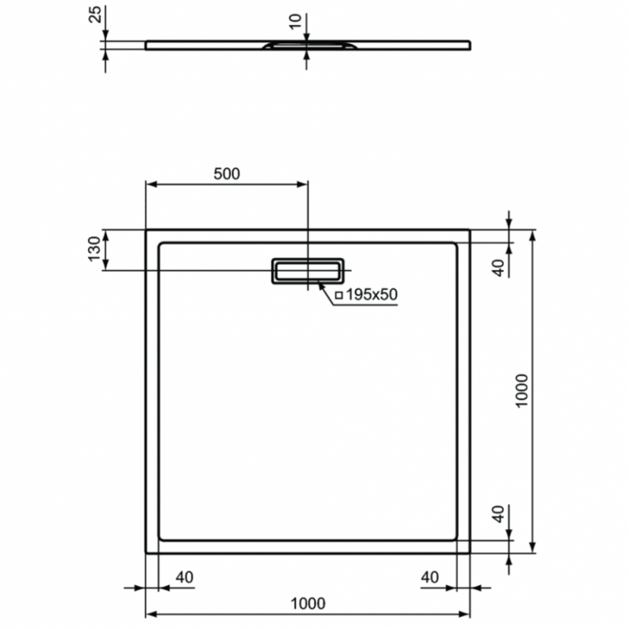 Ideal Standard Ultraflat New душевой поддон 100х100 T448801