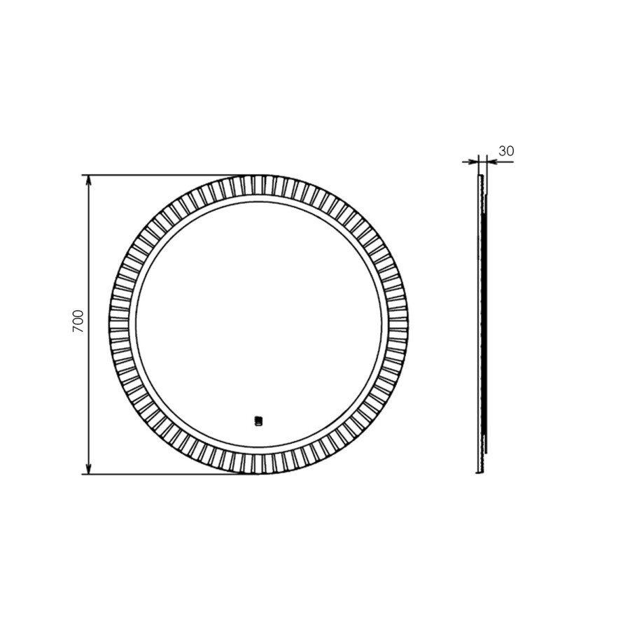 Зеркало Comforty Мадрид-70 LED-подсветка, бесконтактный сенсор, белый матовый 00-00014143CF