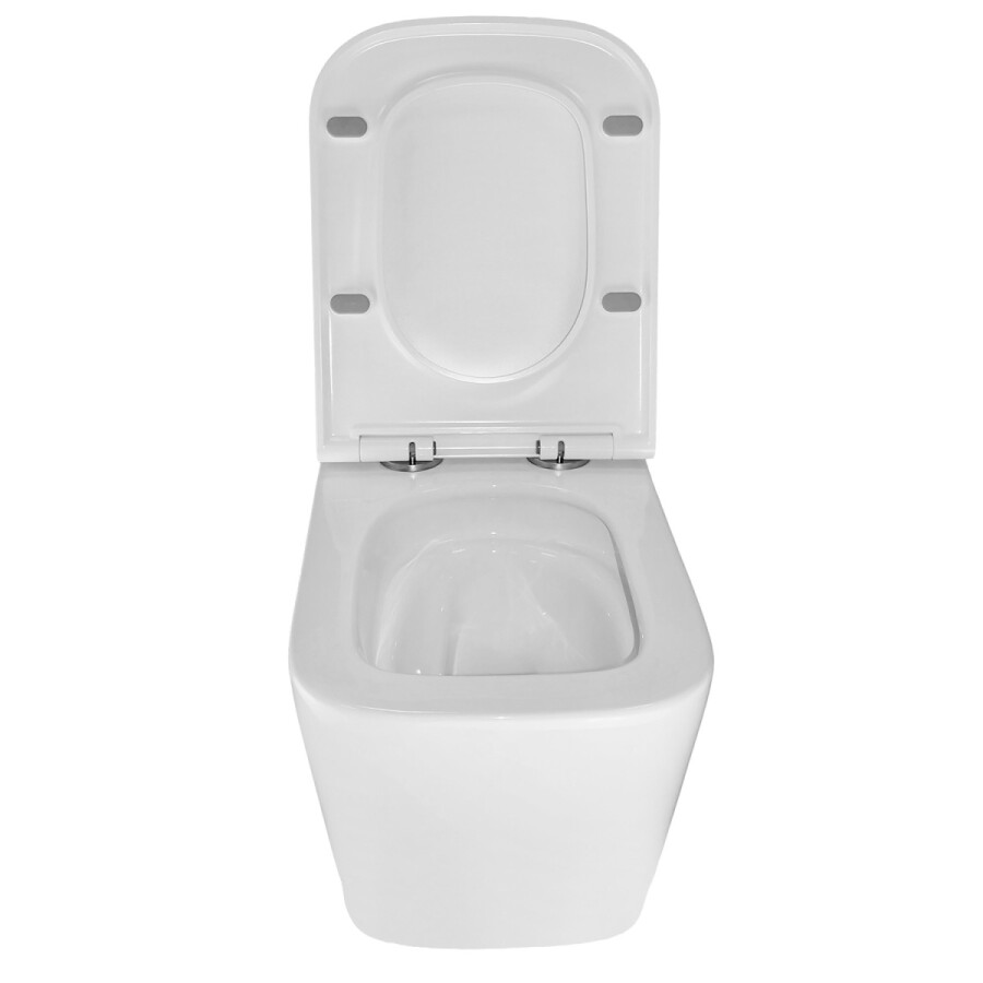 Унитаз подвесной Azario Cascad 525x345x360 безободковый, система смыва "Скрытое Торнадо", в комплекте с быстросъемным сиденьем микролифт AZ-2303A