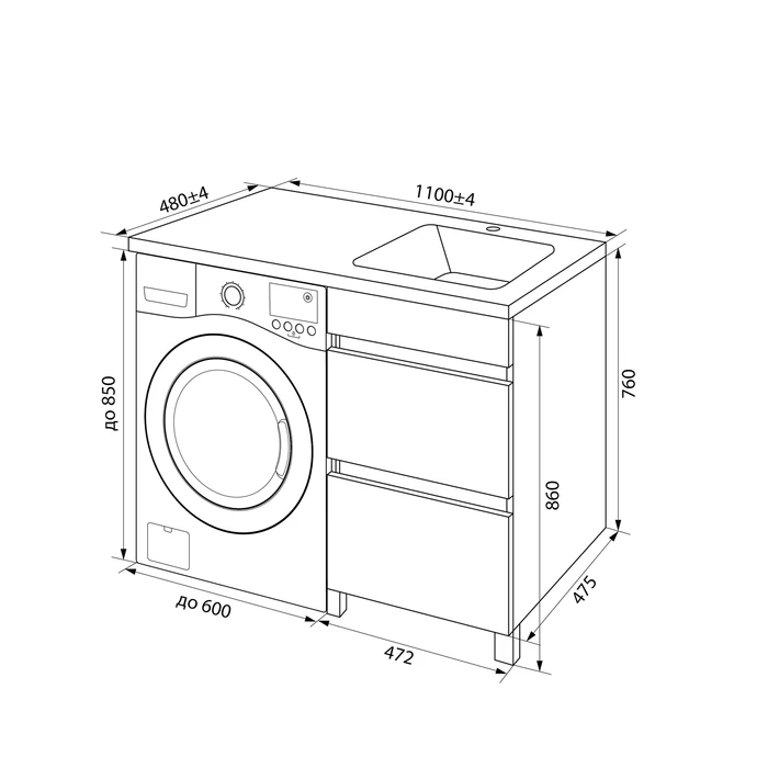 Iddis Optima Home тумба 110 см с раковиной правая OPH11RBi95K