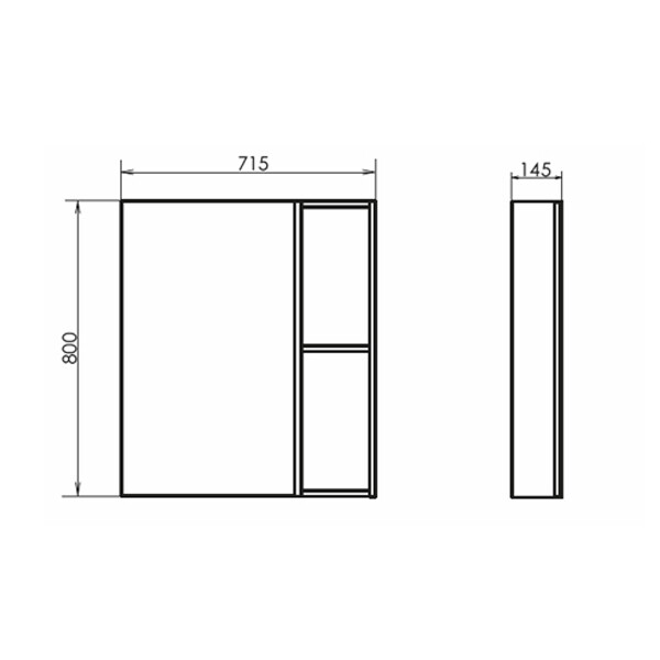 Зеркало-шкаф Comforty Дуэт-75 дуб натуральный 00-00009924CF