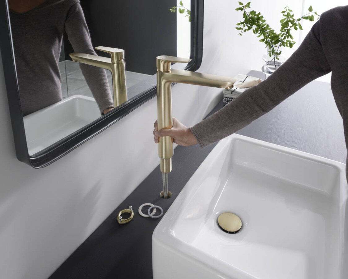 Hansgrohe Talis E Смеситель для раковины 240 без сливного набора бронза 71717140