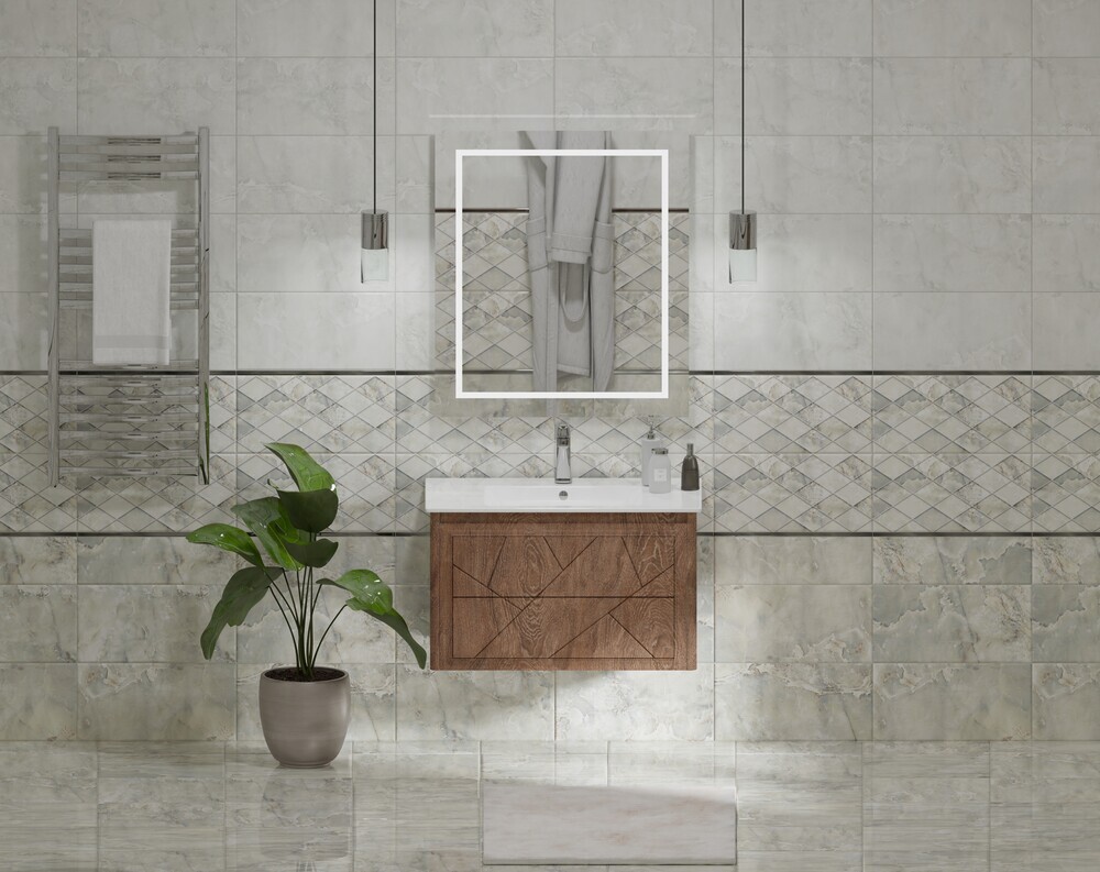 Плитка настенная 5 SE 0008 Eurotile Selesta Light Grey 25x50