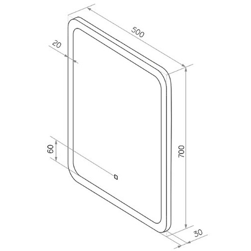 Зеркало Sintesi Bono 50 с LED-подсветкой 500x700 SIN-SPEC-BONO-50