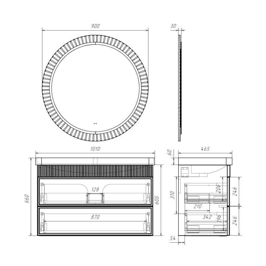 Тумба-умывальник Comforty Мадрид 100М2(Н) серый шёлк с раковиной CF19595BX-100 00-00021783