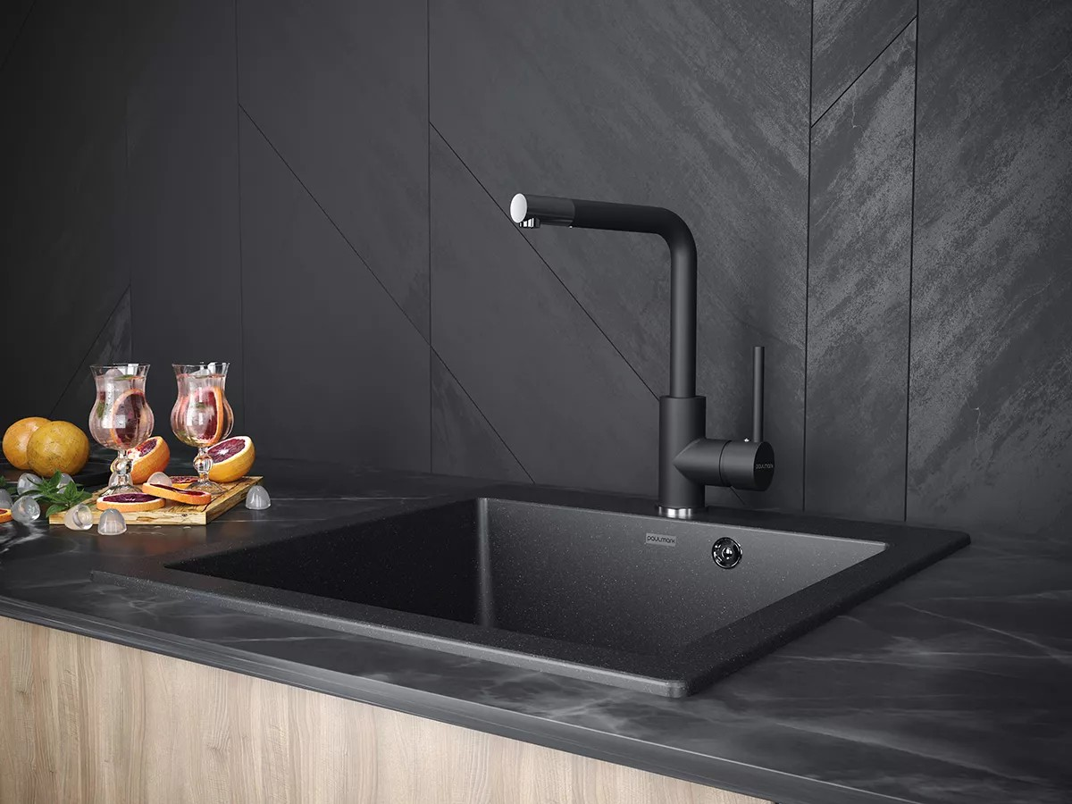 Смеситель для кухни с поворотным аэратором Honner Ho212018-401TB