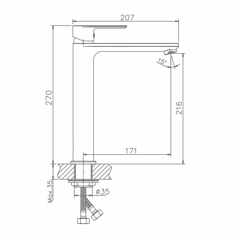 Haiba смеситель для раковины хром HB11505