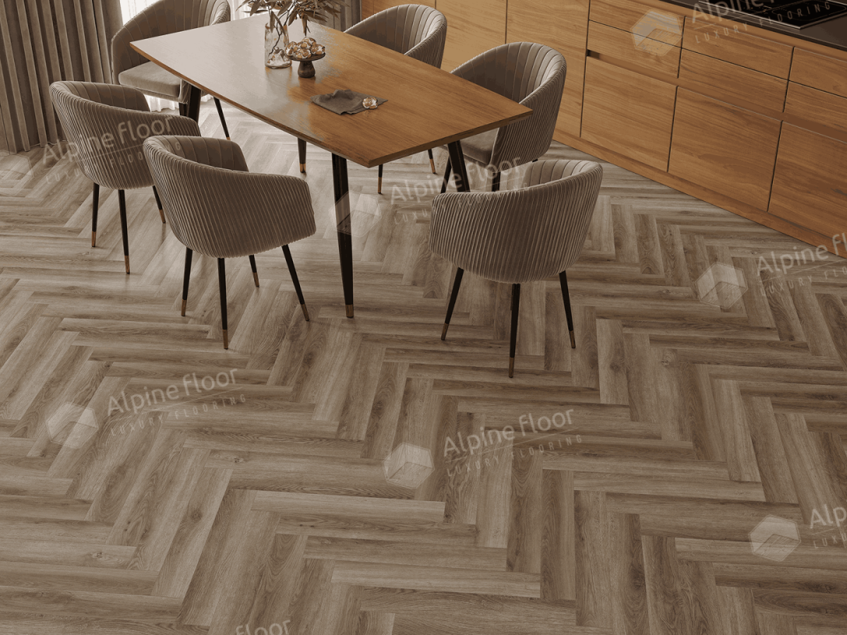 Ламинат Alpine Floor Herringbone 8 Pro (NEW), LF102-14A Дуб Пикардия 606 х 101 х 8 mm