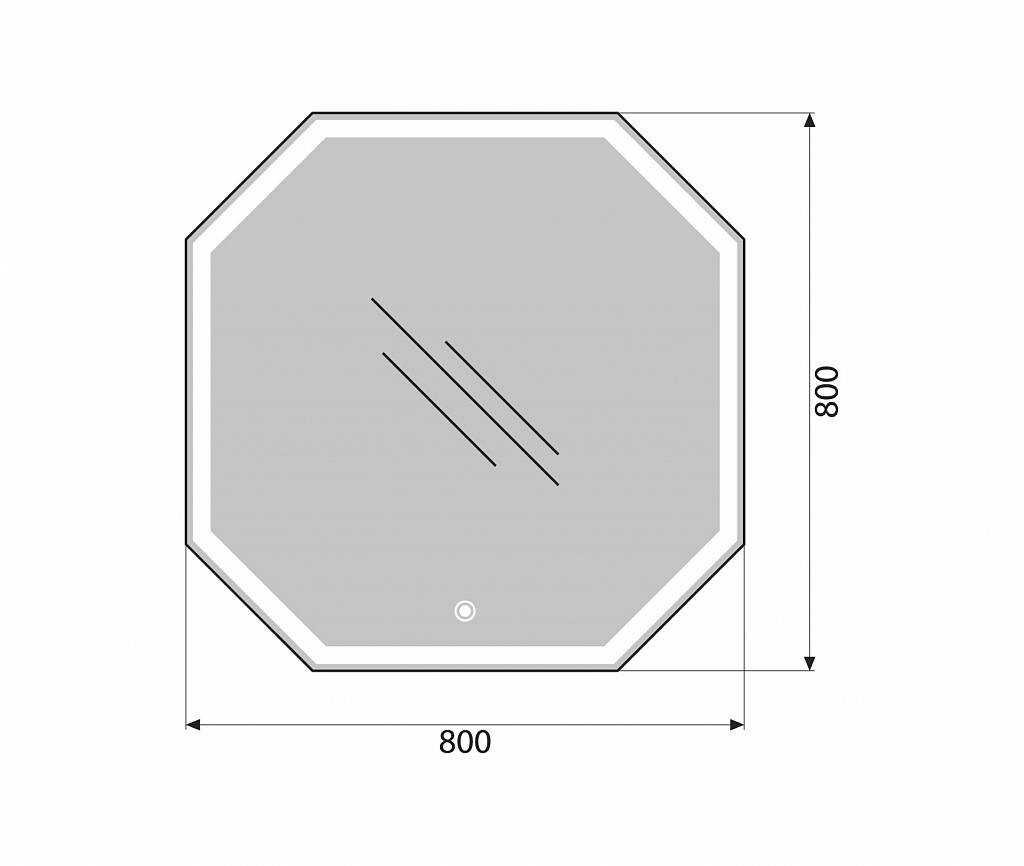 Зеркальное полотно BelBagno 80*80 SPC-OTT-800-800-LED-TCH