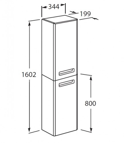 Roca Gap шкаф-колонна подвесной правосторонний бежевый 160 см