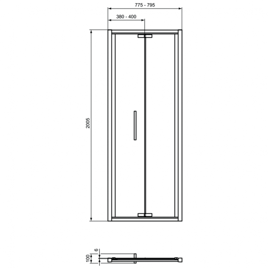 Ideal Standard I.Life душевая дверь 80 см T4850EO