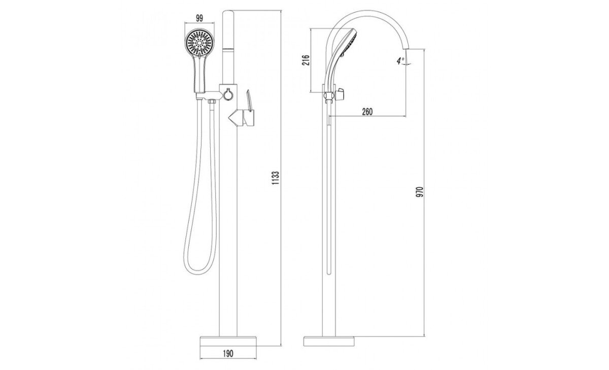 Lemark LM3244C Атлантисс смеситель для ванны хром