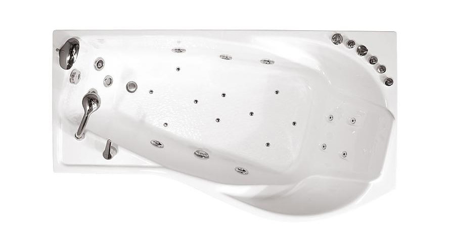 Triton Мишель 180х96 см ванна акриловая асимметричная гидроаэромассажная с фронтальной панелью сифоном и каркасом правая