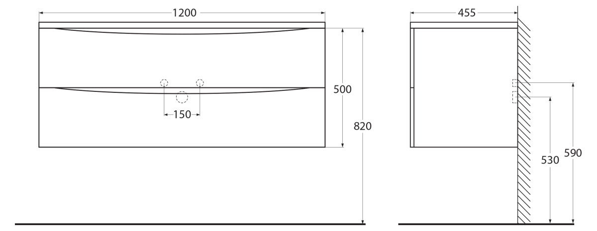 BelBagno ACQUA-1200-2C-SO-BL 120 см Bianco Lucido Тумба подвесная под раковину