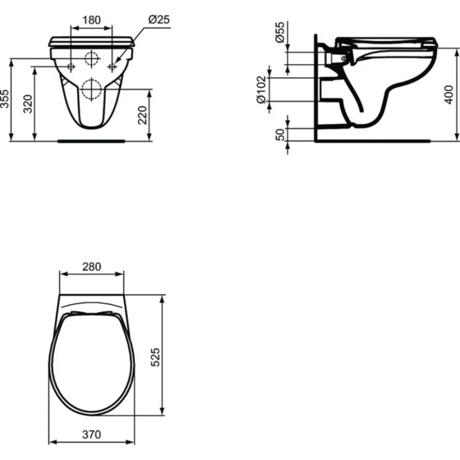 Ideal Standard Evrovit унитаз подвесной безободковый K881201