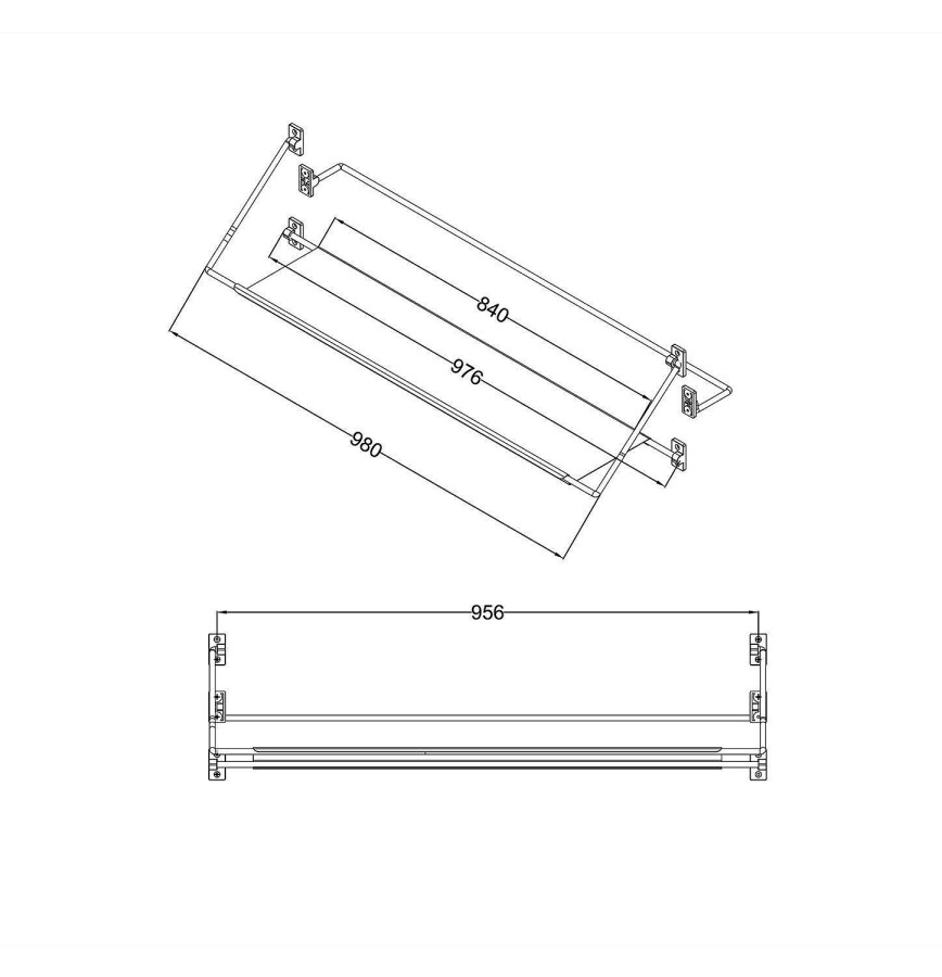 Полка-вешалка Niagara Nova NG1020B (100 см) черный матовый